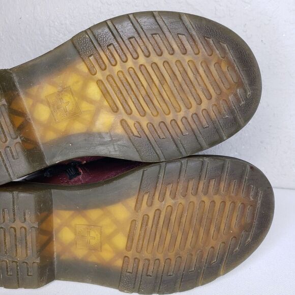 Dr Doc Martens Burgandy Leather Combat Boots Youth Kids Girls Size 12 US 1460J - Picture 15 of 16